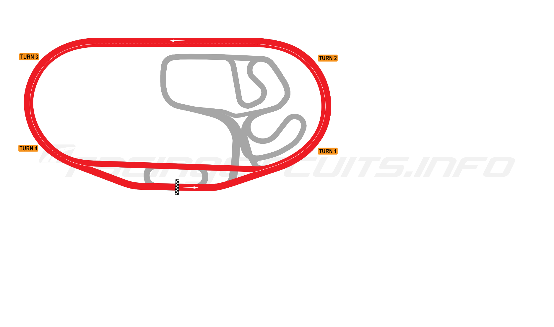 Map of Charlotte Motor Speedway, Oval Superspeedway 2015-17
